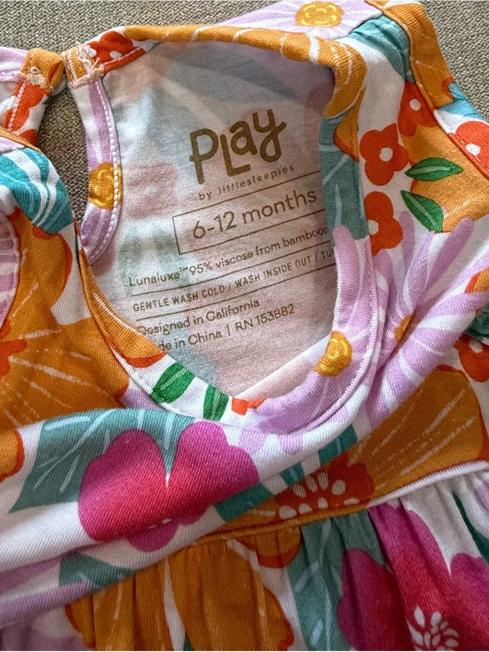 EUC - Little Sleepies Beachy Blooms Bubble Romper 6-12 Months